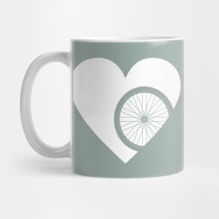 Heart with Mountain Bike Wheel for Cycling Lovers Mug